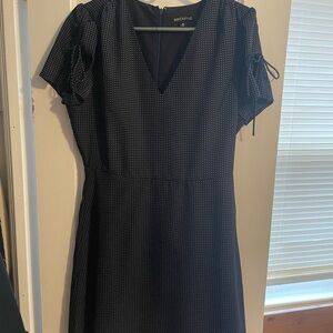 J. Crew Blue Sheath Dress V-Neck Flutter Sleeves